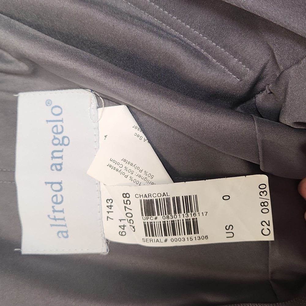 Alfred Angelo strapless chiffon dress, Charcoal, size 0 - Picture 6 of 7